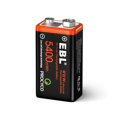 Acumulator 9V, 600 mAh,li-ion,incarcare USB -EBL