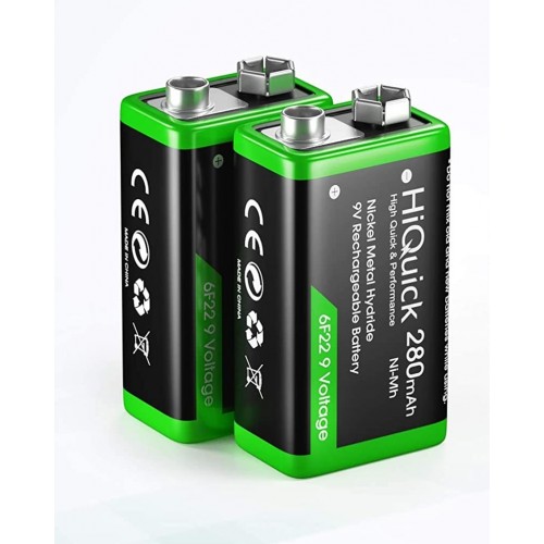 Acumulatori 9V Ni-Mh 280 mAh, ready to use - 2 buc / set -Hiquick