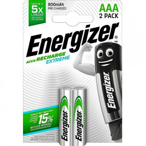 Acumulatori AAA, 800 mAh, 1.2V, Ni-Mh, preincarcati, Energizer, 2 buc / set