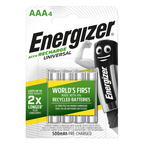 Acumulatori AAA /HR03, 500 / 550 mAh,Ni-Mh, Ready to use- Energizer, 4 buc