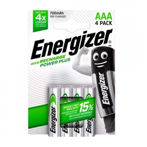 Acumulatori AAA, HR03, 700 mAh, 1.2V, Ni-Mh, preincarcati, Energizer, 4 buc / set