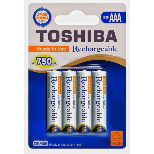 Acumulatori AAA / HR03, 750 mAh , Ni-Mh , 1.2V- Toshiba, 4 buc / set