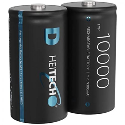 Acumulatori D / HR20 / R20, 10 000 mAh, Ni-Mh Ready to use - Heitech - 2 buc / set