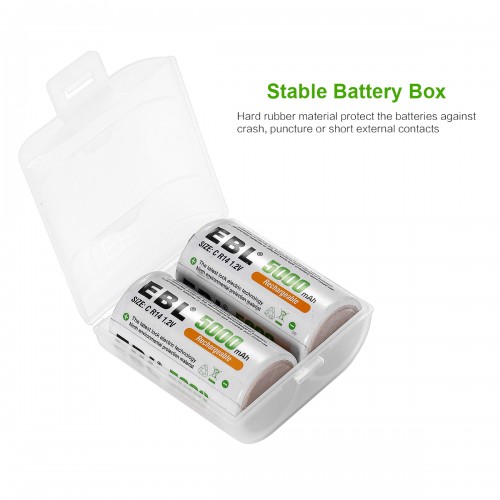 Acumulatori profesionali C / HR14 / R14,5000 mAh, Ni-Mh Ready to use - EBL, 2 buc / set