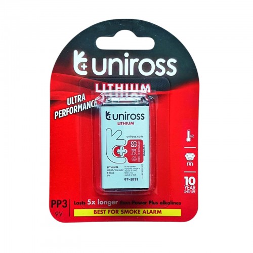 Baterie 9V, Litiu, Uniross