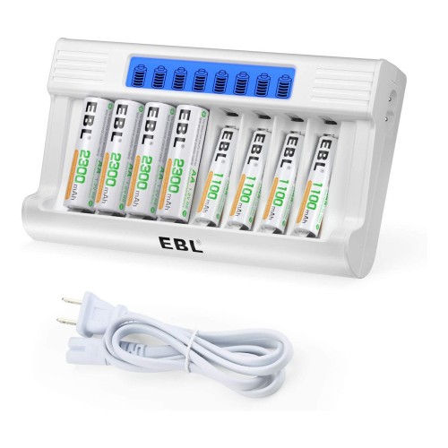 Incarcator Rapid pentru acumulatori AAA / AA + 8 acumulatori AA / AAA - EBL model BT1007