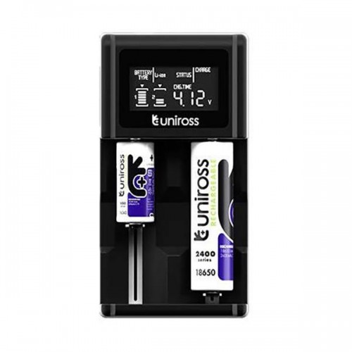 Incarcator universal Li-ion / LiFePO4 / IMR / Ni-Mh / Ni-CD / 10440,14430,14500,16340,RCR123,17500,17670,18350,18490,18650,22650,26500,26650,AA,AAA,C,SC,D - Uniross 3T