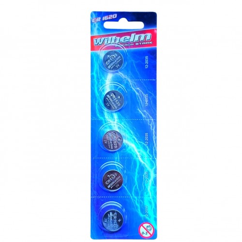 Set 5 Baterii CR1620, Litiu, 3V, Wilhelm